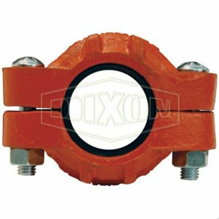 DIXON S Hex Size Standard Pipe Coupling with EPDM Gasket, 8 in Nominal, Grooved End Style, Ductile Iron, D C18